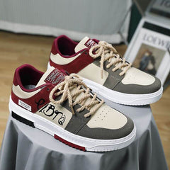 Espadrille urbaine bordeaux inspirée du streetwear, idéale pour homme et femme en tant que chaussure de sport ou basket blanche alternative

