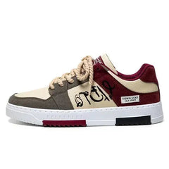 Sneakers rouge tendance pour homme et femme avec semelle orthopédique, idéale comme chaussure de sport ou idée cadeau stylée en période de soldes

