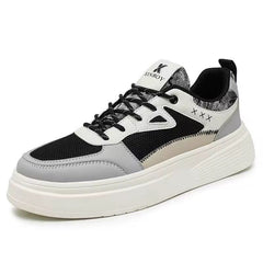 Sneakers homme et femme tendance noir et gris au style streetwear avec semelle orthopédique confortable, idéale comme idée cadeau ou pour les soldes


